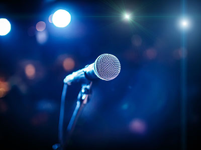Microphone on stage