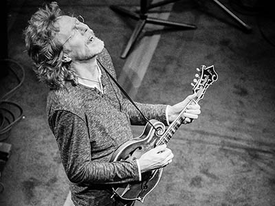 Award winning multi-instrumentalist and King of Newgrass, Sam Bush at The Colonial Theatre in Bethlehem, New hampshire, the heart of the White Mountains.